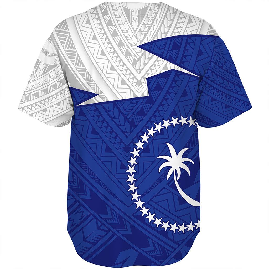 Chuuk State Baseball Shirt Polynesian Tattoo Flag And Coat Of Arms