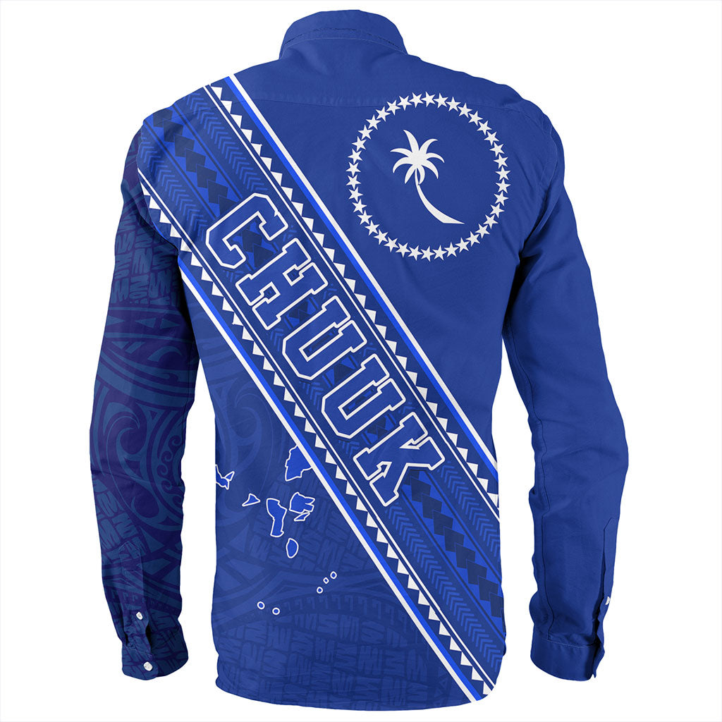 Chuuk State Long Sleeve Shirt Flag And Coat Of Arms