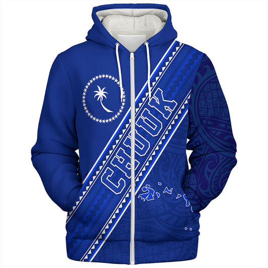Chuuk State Sherpa Hoodie Flag And Coat Of Arms