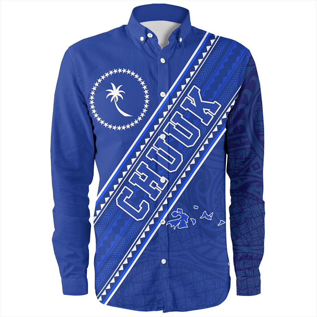 Chuuk State Long Sleeve Shirt Flag And Coat Of Arms