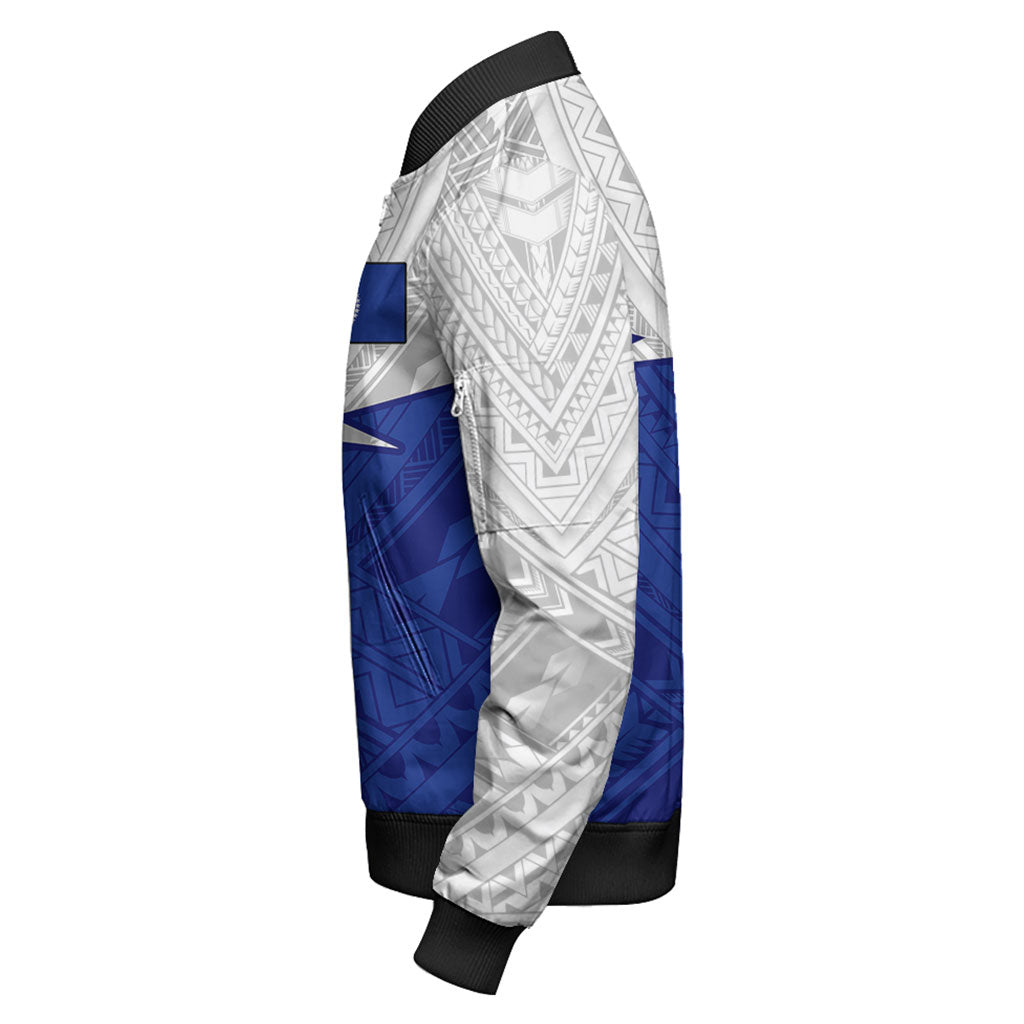 Chuuk State Bomber Jacket Polynesian Tattoo Flag And Coat Of Arms