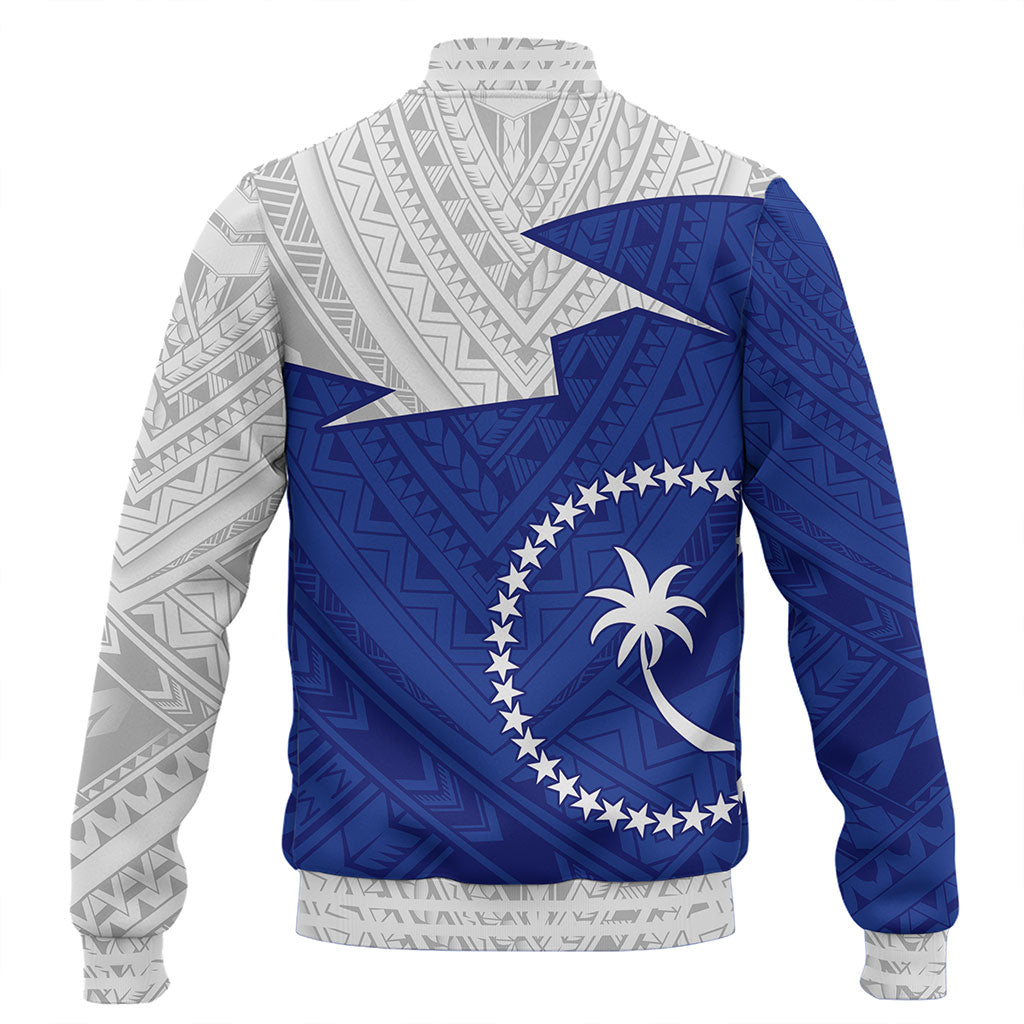 Chuuk State Baseball Jacket Polynesian Tattoo Flag And Coat Of Arms