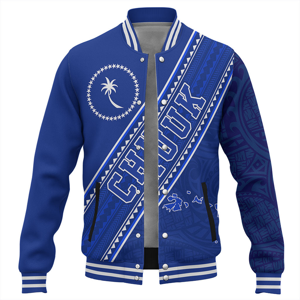 Chuuk State Baseball Jacket Flag And Coat Of Arms