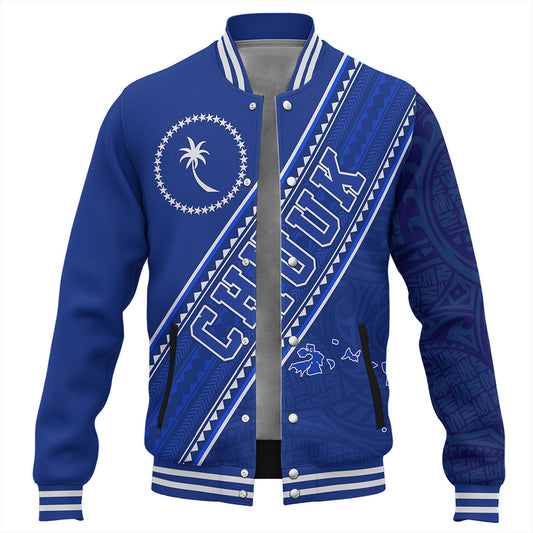 Chuuk State Baseball Jacket Flag And Coat Of Arms