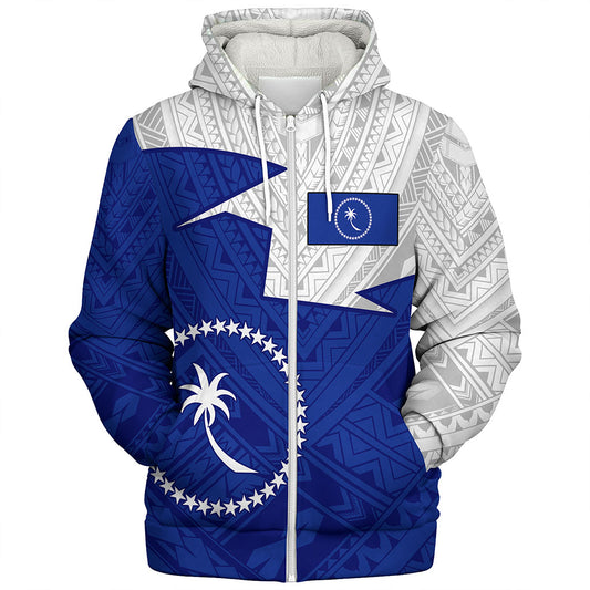 Chuuk State Sherpa Hoodie Polynesian Tattoo Flag And Coat Of Arms