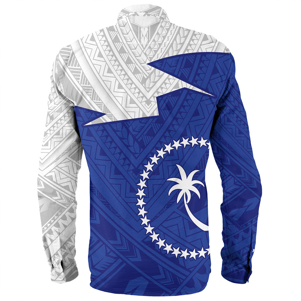 Chuuk State Long Sleeve Shirt Polynesian Tattoo Flag And Coat Of Arms