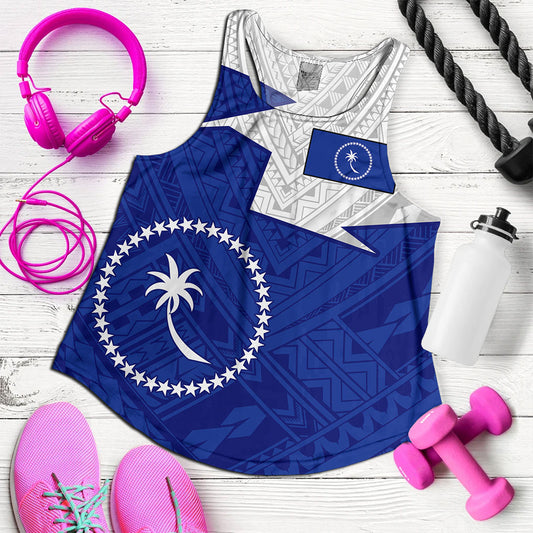 Chuuk State Women Tank Polynesian Tattoo Flag And Coat Of Arms