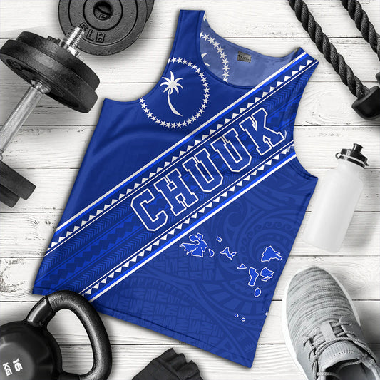 Chuuk State Tank Top Flag And Coat Of Arms