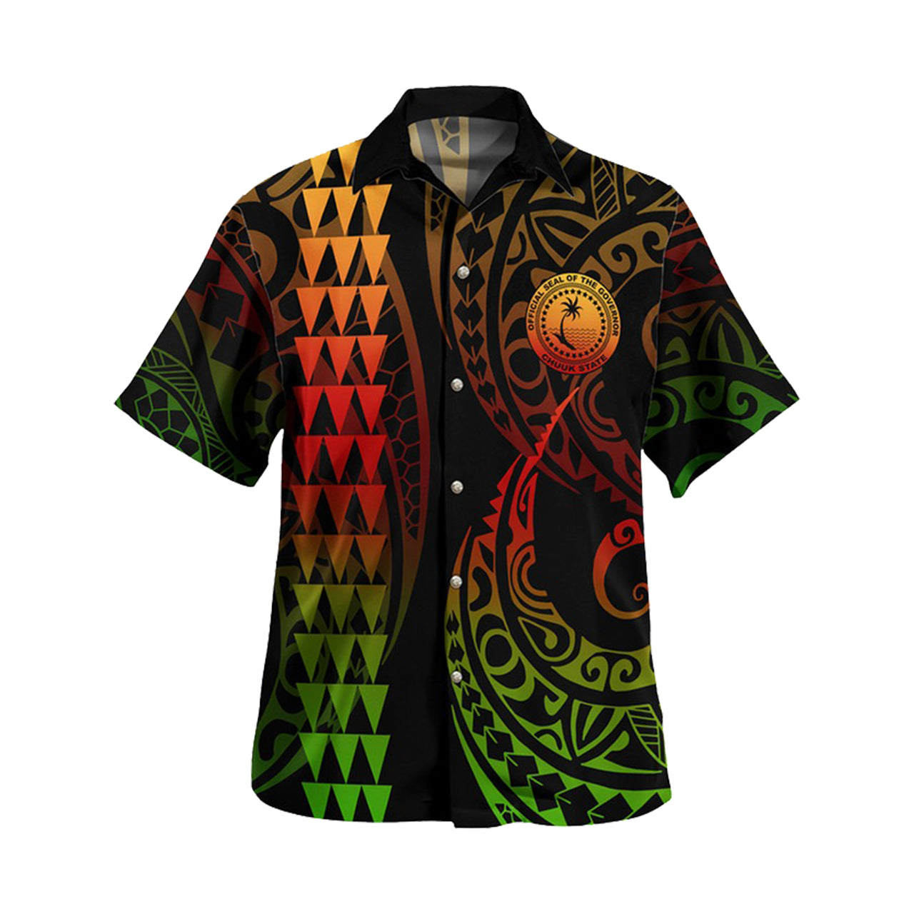 Chuuk State Combo Puletasi And Shirt Kakau Style Reggae
