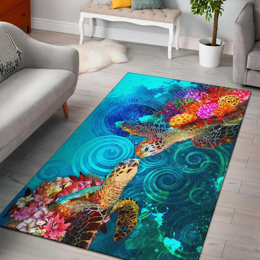 CNMI Area Rug - Sea Turtle Coral Treasure