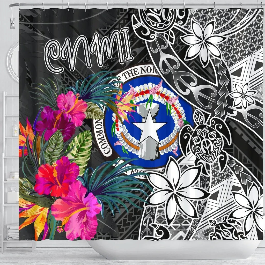 CNMI Shower Curtain - Turtle Floral