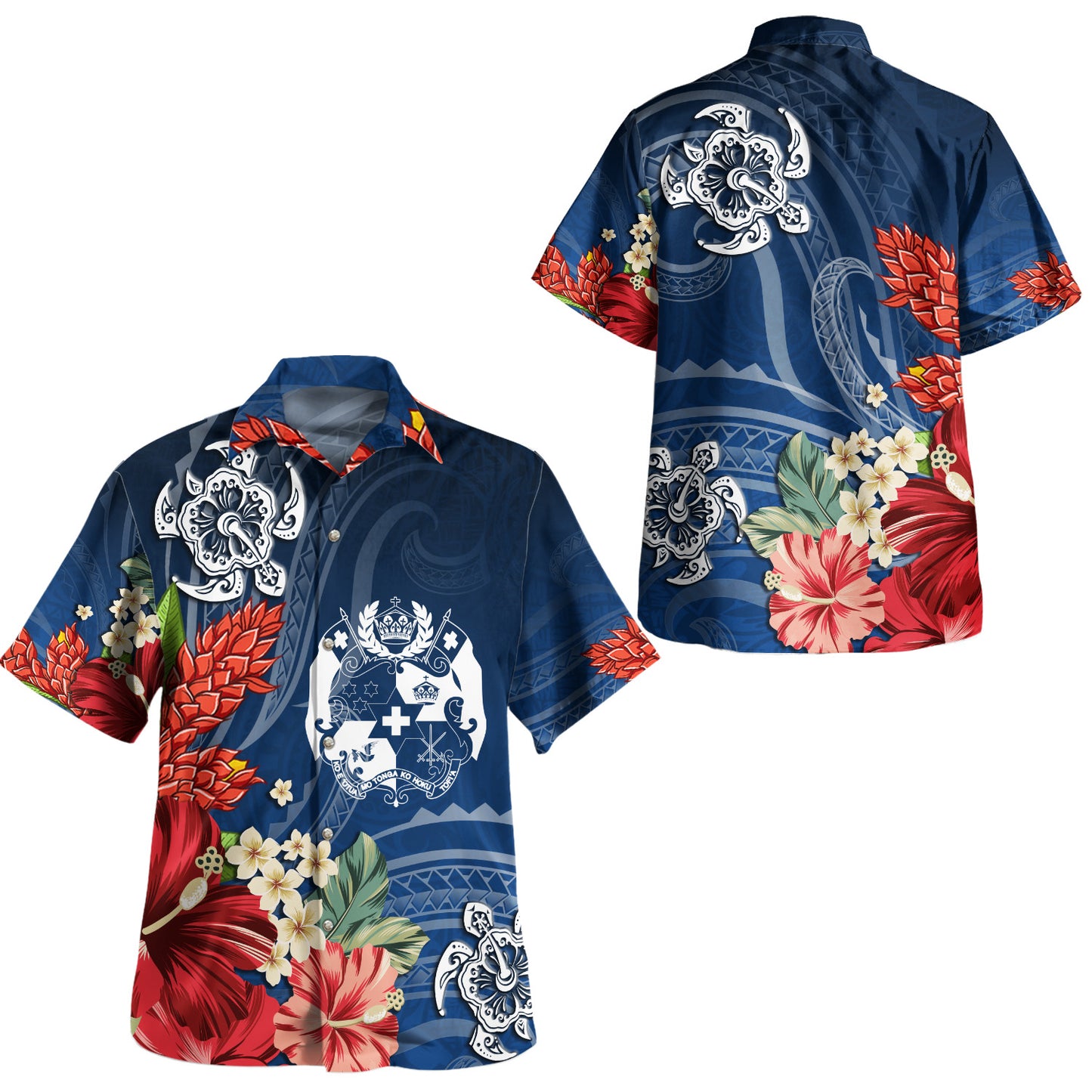 Tonga Combo Puletasi And Shirt  Flower And Turtle
