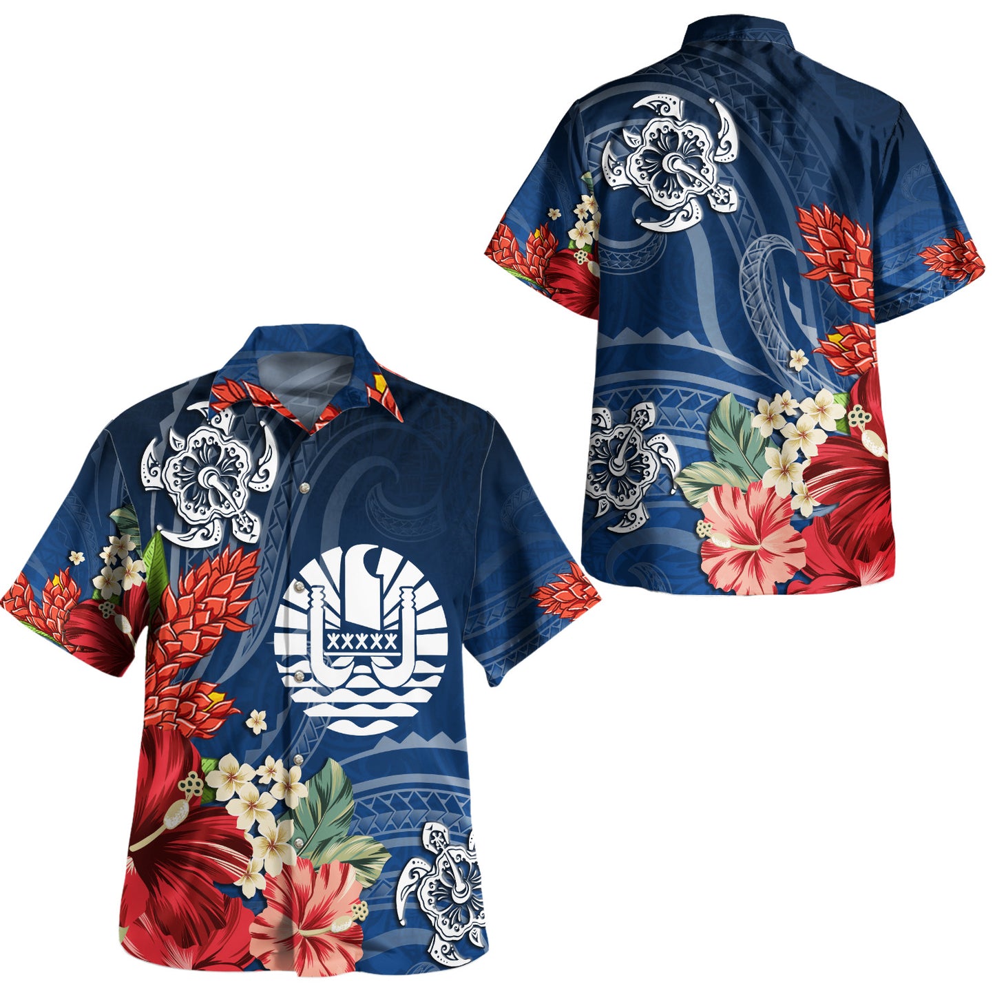 Tahiti Combo Puletasi And Shirt  Flower And Turtle