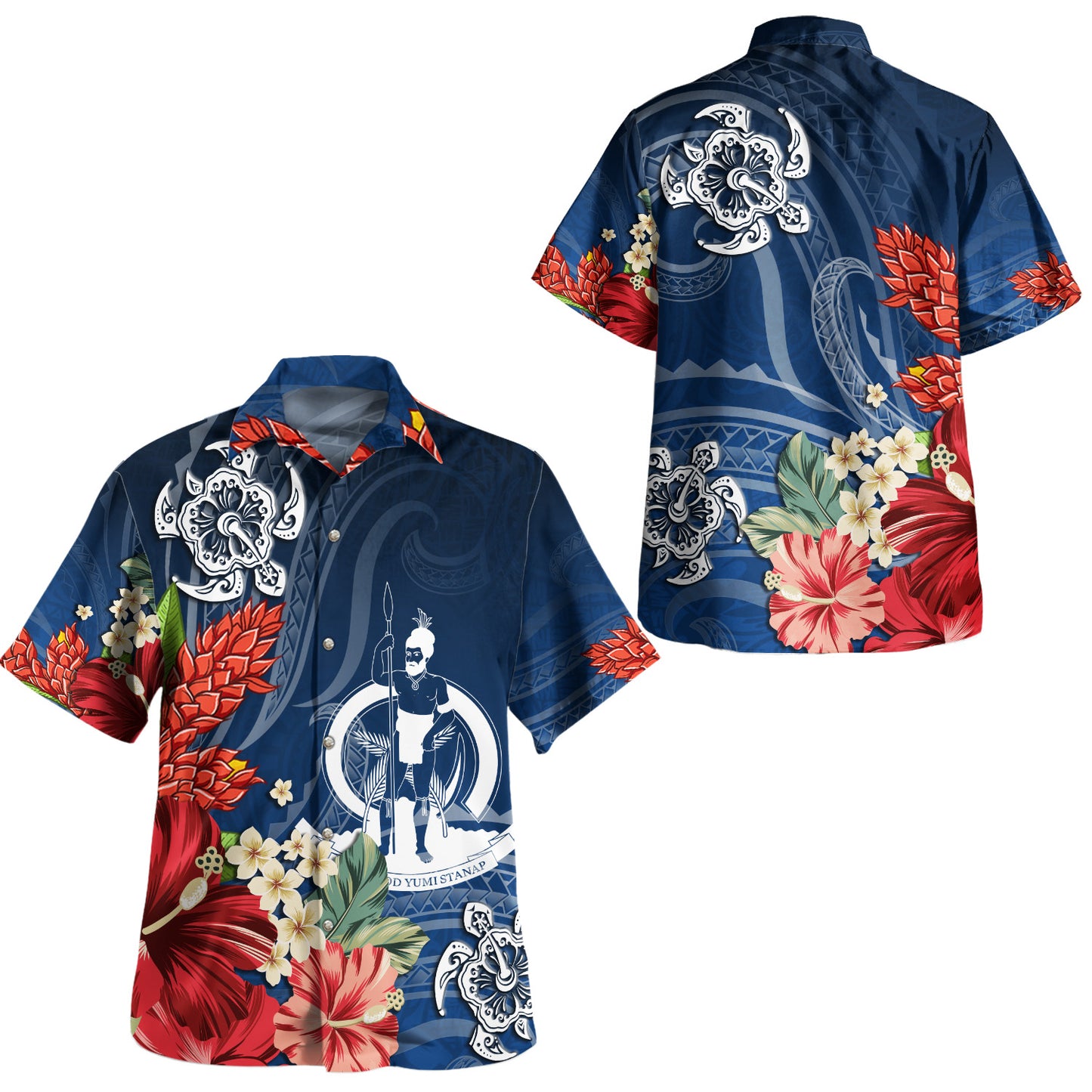 Vanuatu Combo Puletasi And Shirt  Flower And Turtle