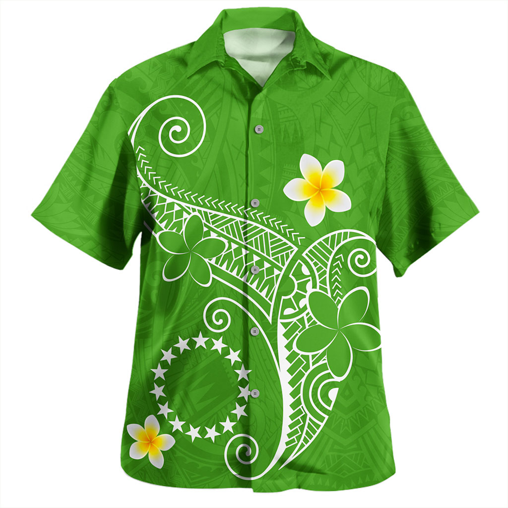 Cook Islands Hawaiian Shirt Polynesia Floral Tribal