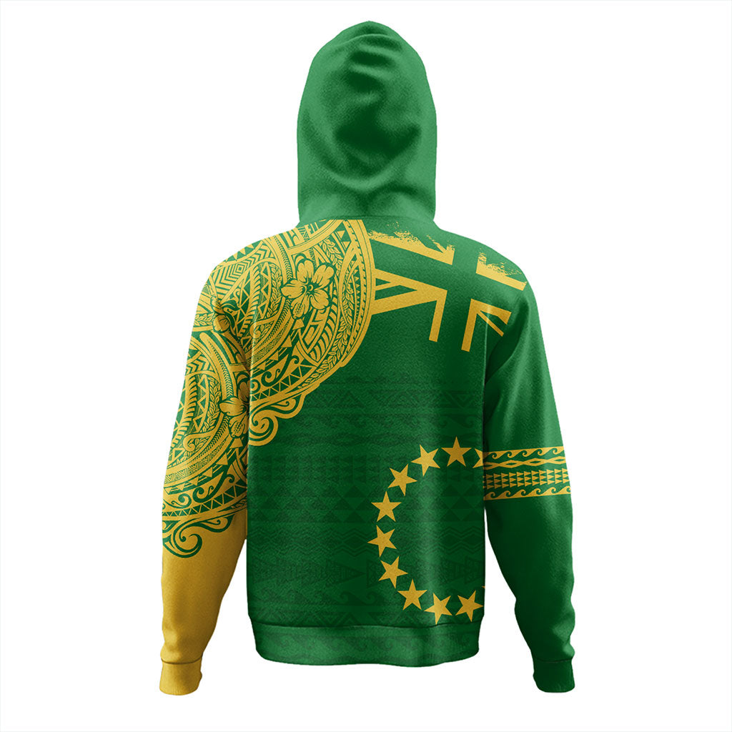 Cook Islands Hoodie Tribal Flag With Coat Of Arms