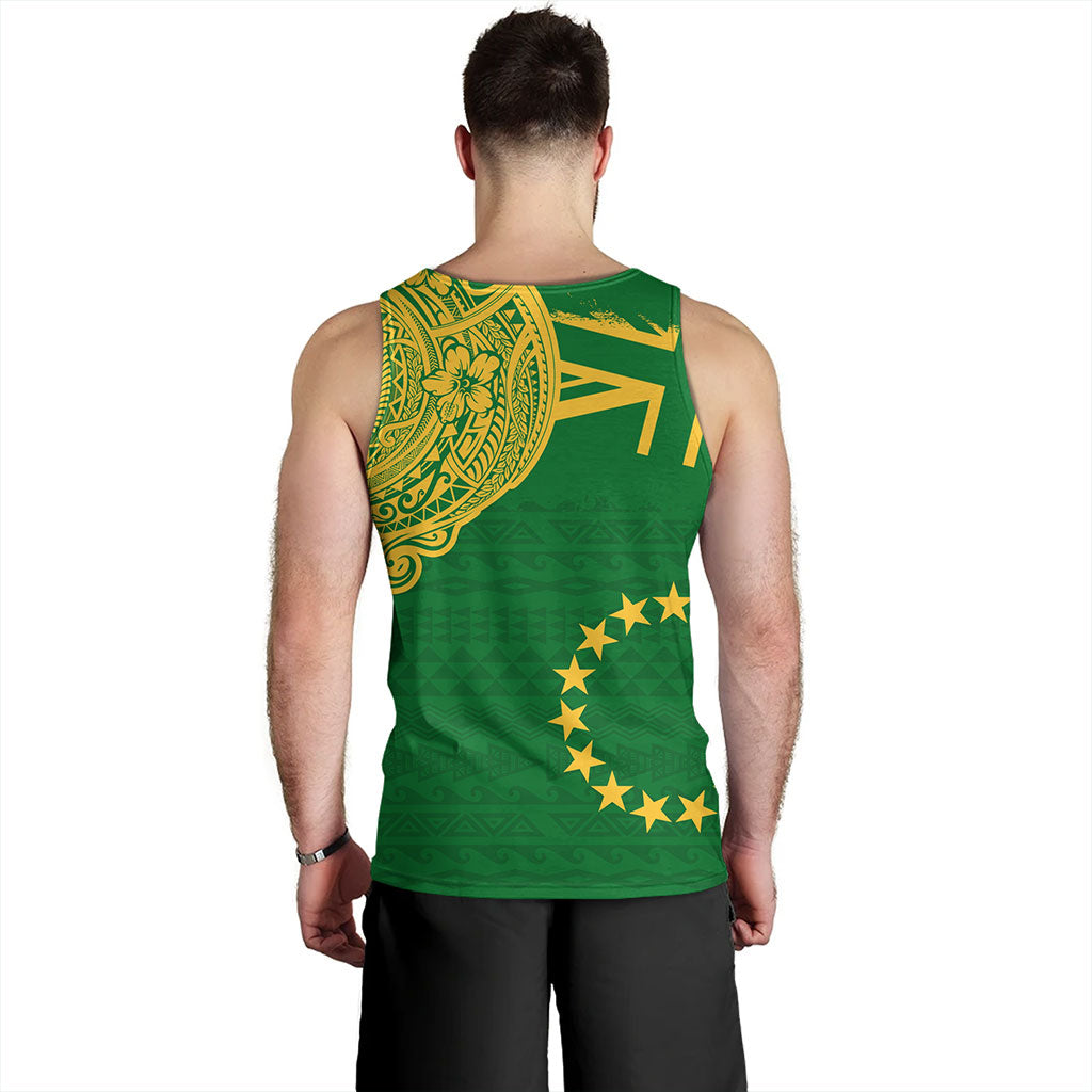 Cook Islands Tank Top Tribal Flag With Coat Of Arms
