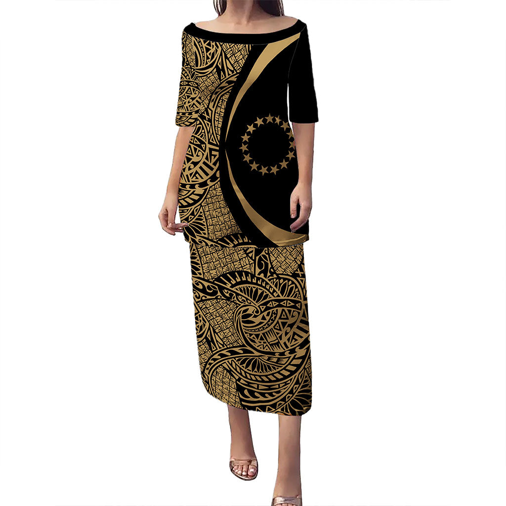 Cook Islands Puletasi Coat Of Arms Lauhala Circle Style