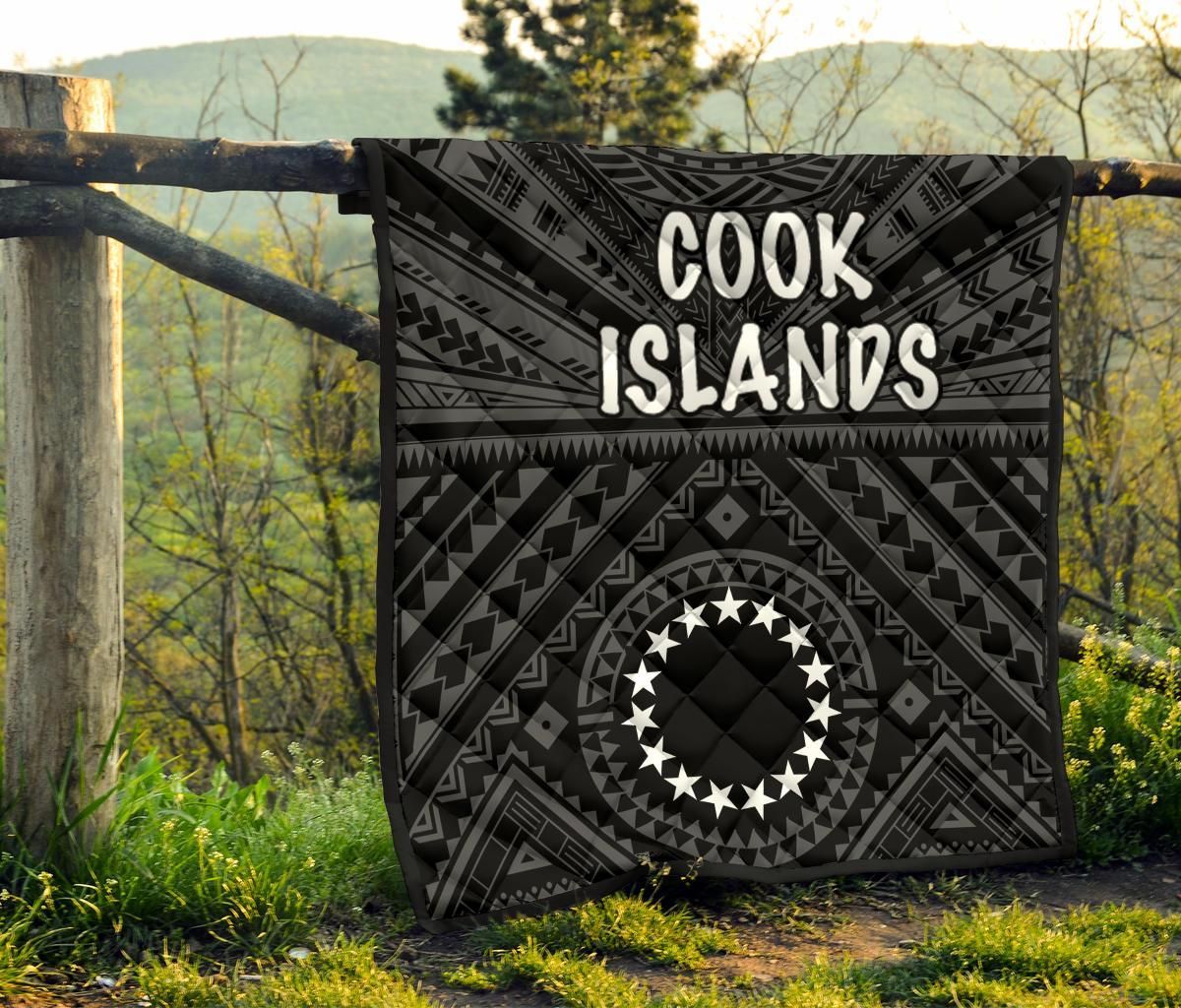 Cook Islands Premium Quilt - Seal With Polynesian Tattoo Style ( Black)