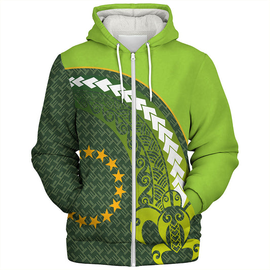 Cook Islands Sherpa Hoodie Turtle Tattoo Tribal