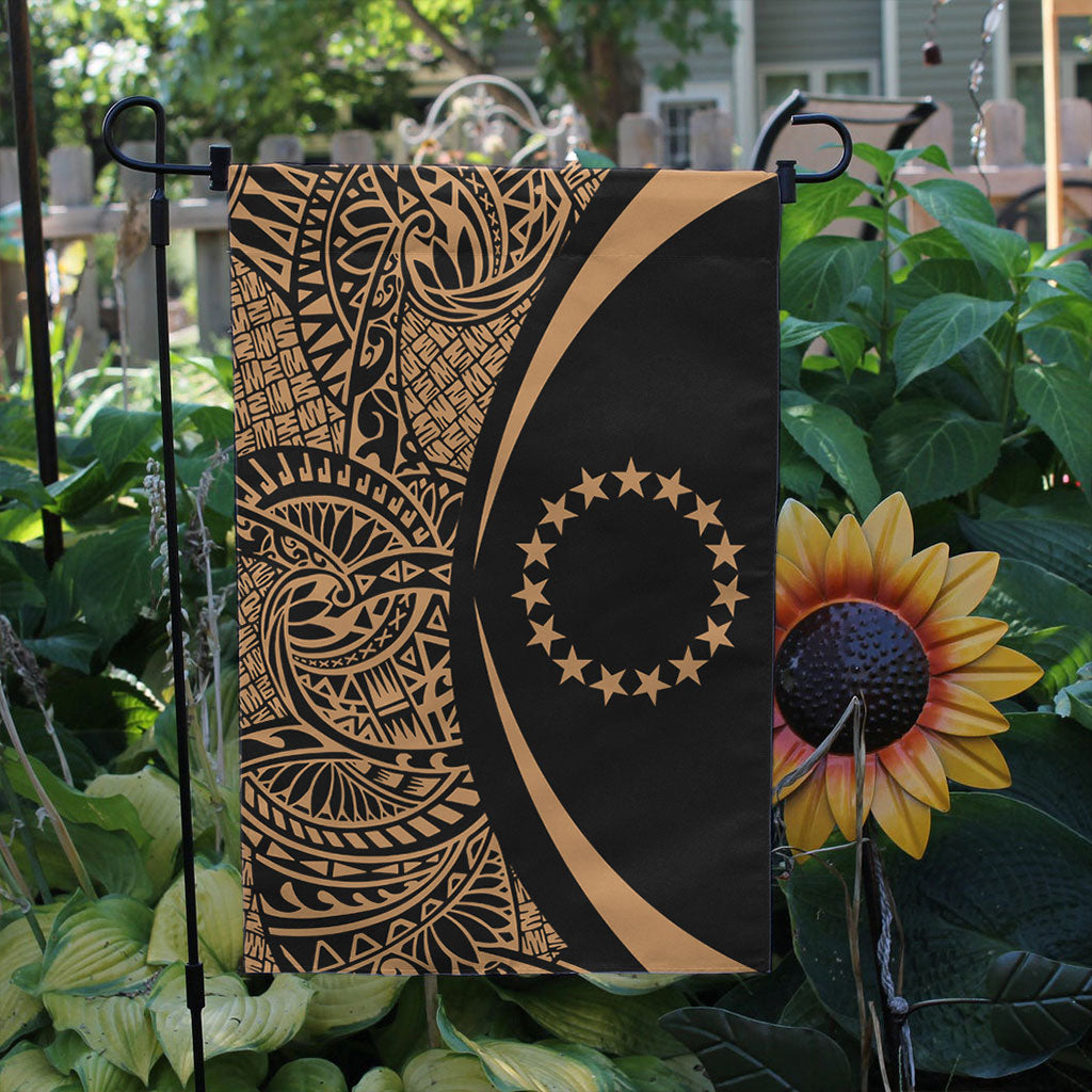 Cook Islands Garden Flag Lauhala Circle Gold