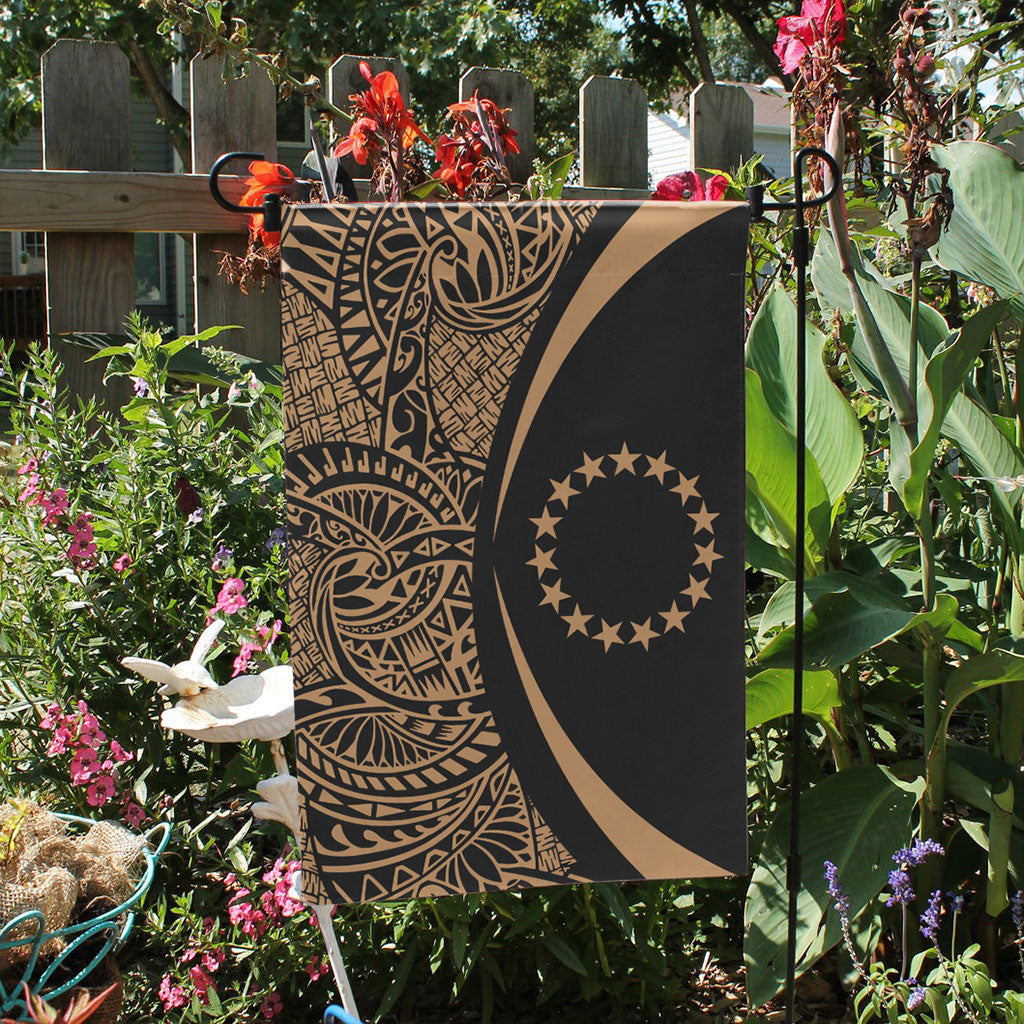 Cook Islands Garden Flag Lauhala Circle Gold
