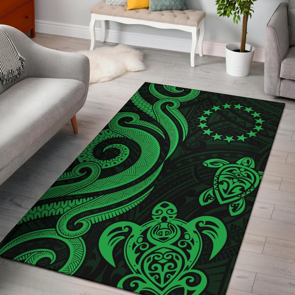 Cook Islandss Area Rug - Green Tentacle Turtle