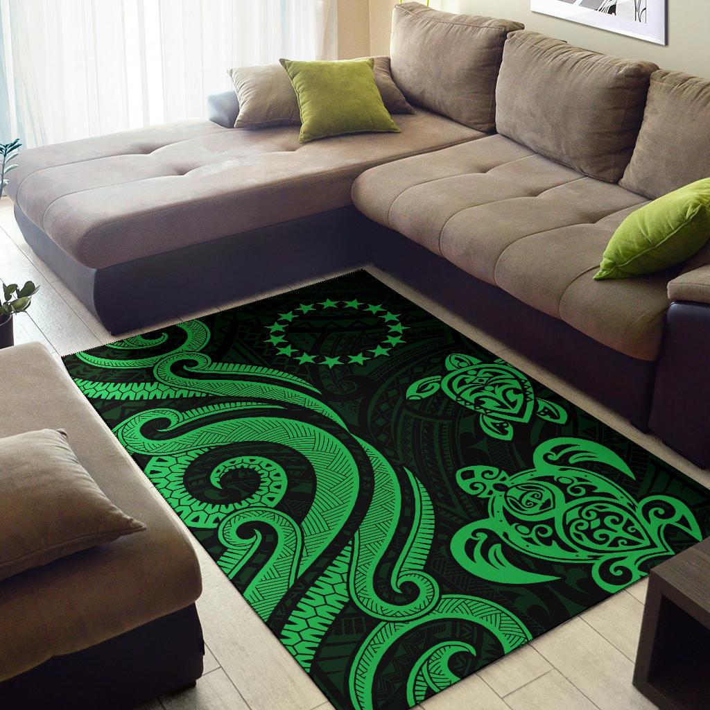 Cook Islandss Area Rug - Green Tentacle Turtle