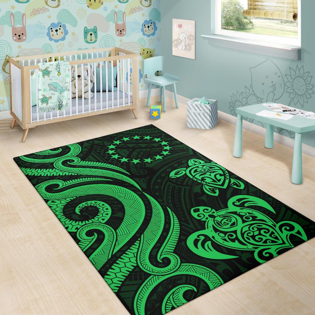 Cook Islandss Area Rug - Green Tentacle Turtle