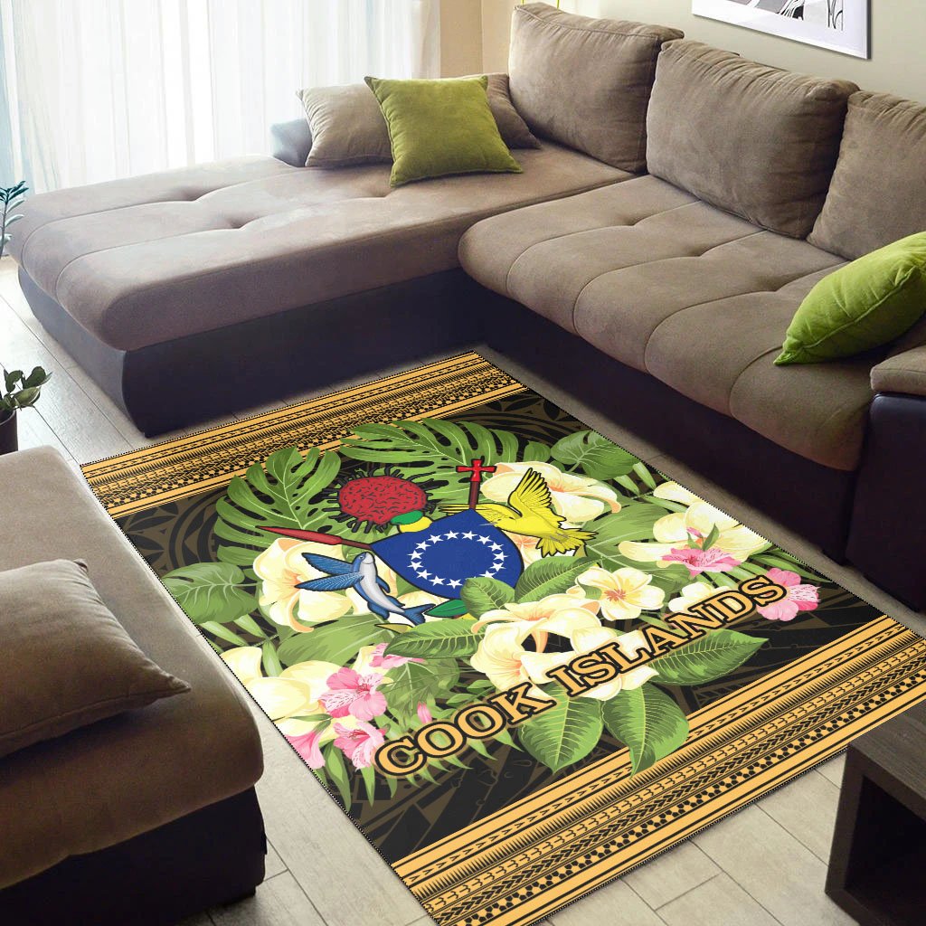 Cook Islandss Area Rug - Polynesian Gold Patterns Collection