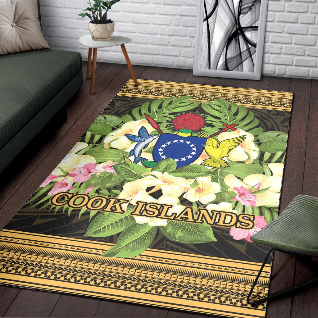 Cook Islandss Area Rug - Polynesian Gold Patterns Collection