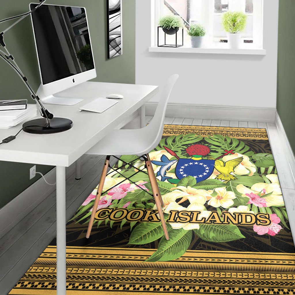 Cook Islandss Area Rug - Polynesian Gold Patterns Collection