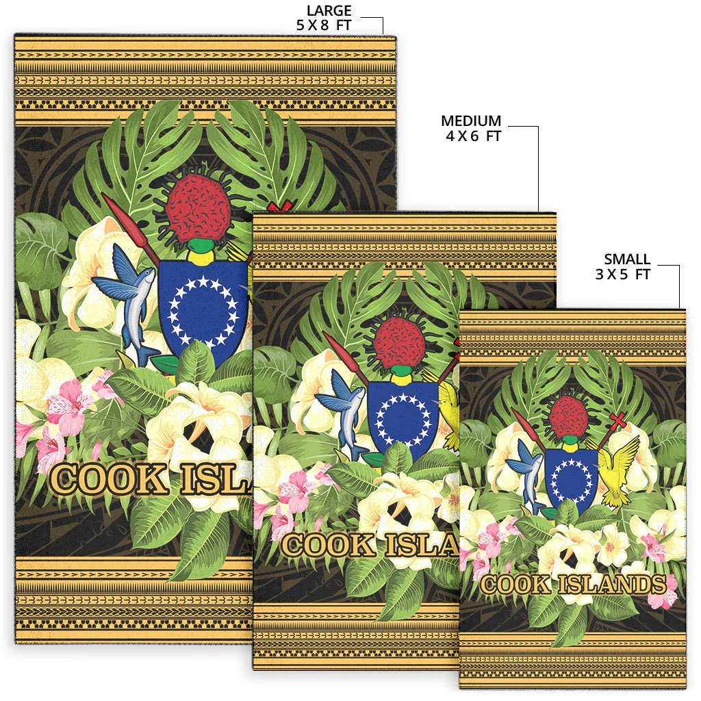 Cook Islandss Area Rug - Polynesian Gold Patterns Collection