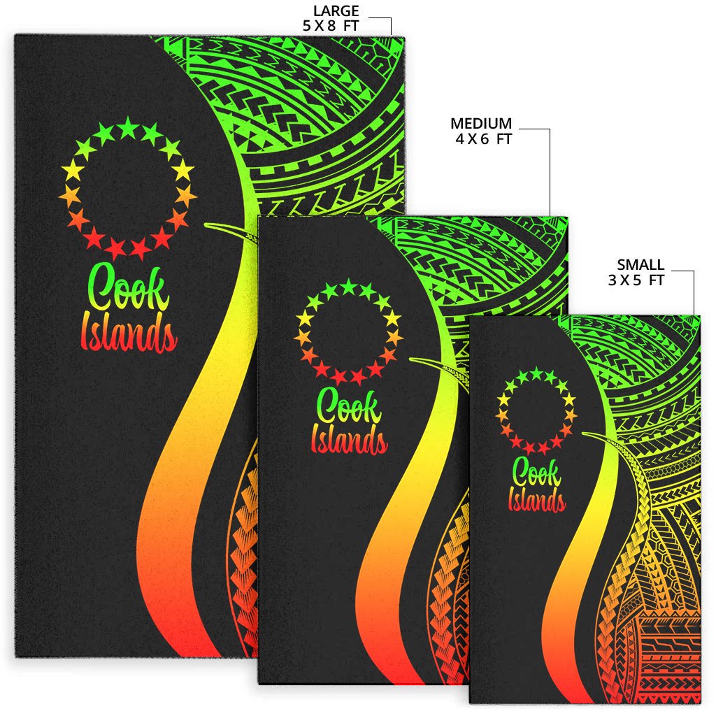 Cook Islands Area Rug - Reggae Polynesian Tentacle Tribal Pattern
