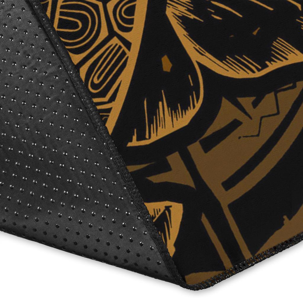 Cook Islands Area Rugs Turtle Hibiscus Gold