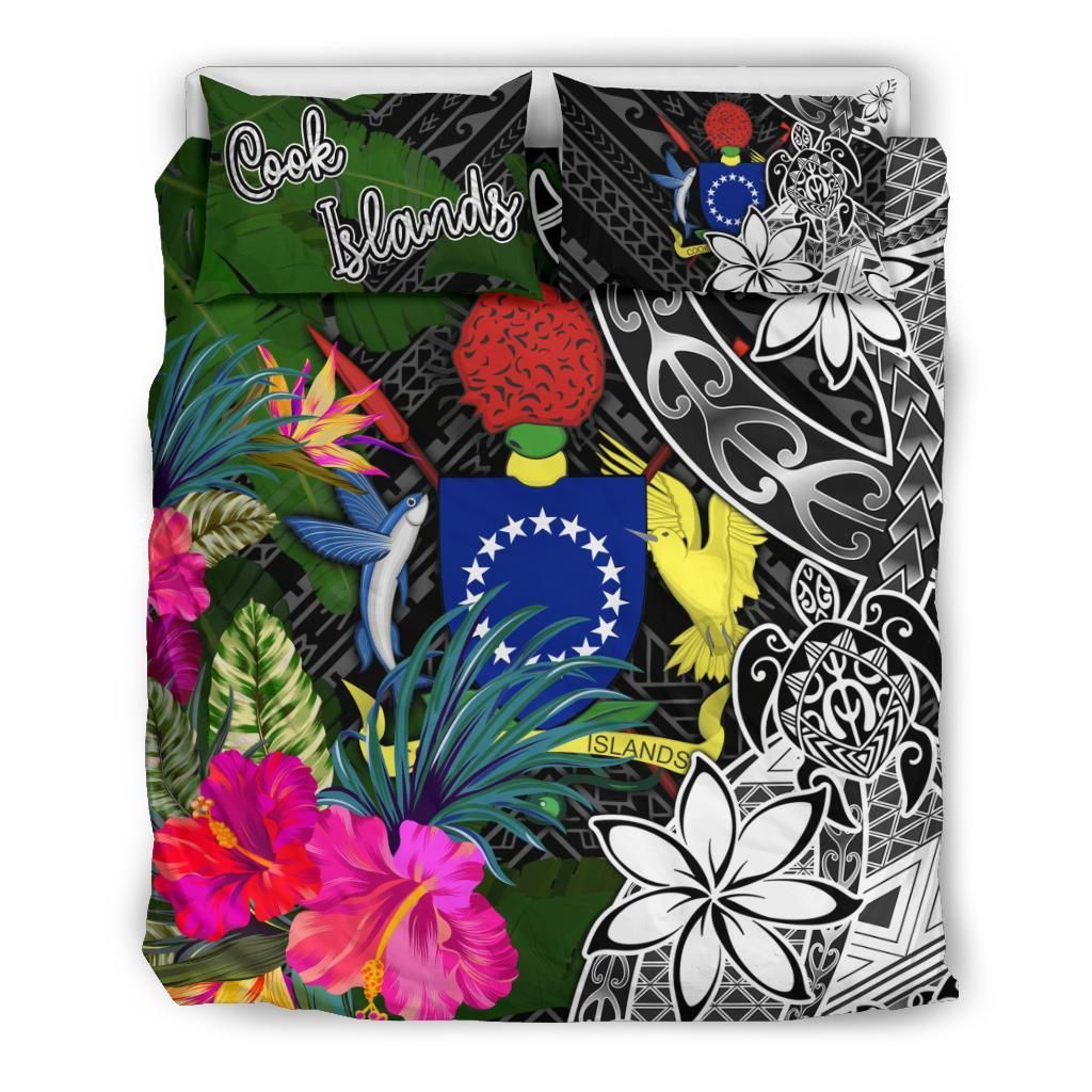 Cook Islands Bedding Set - Turtle Plumeria Banana Leaf