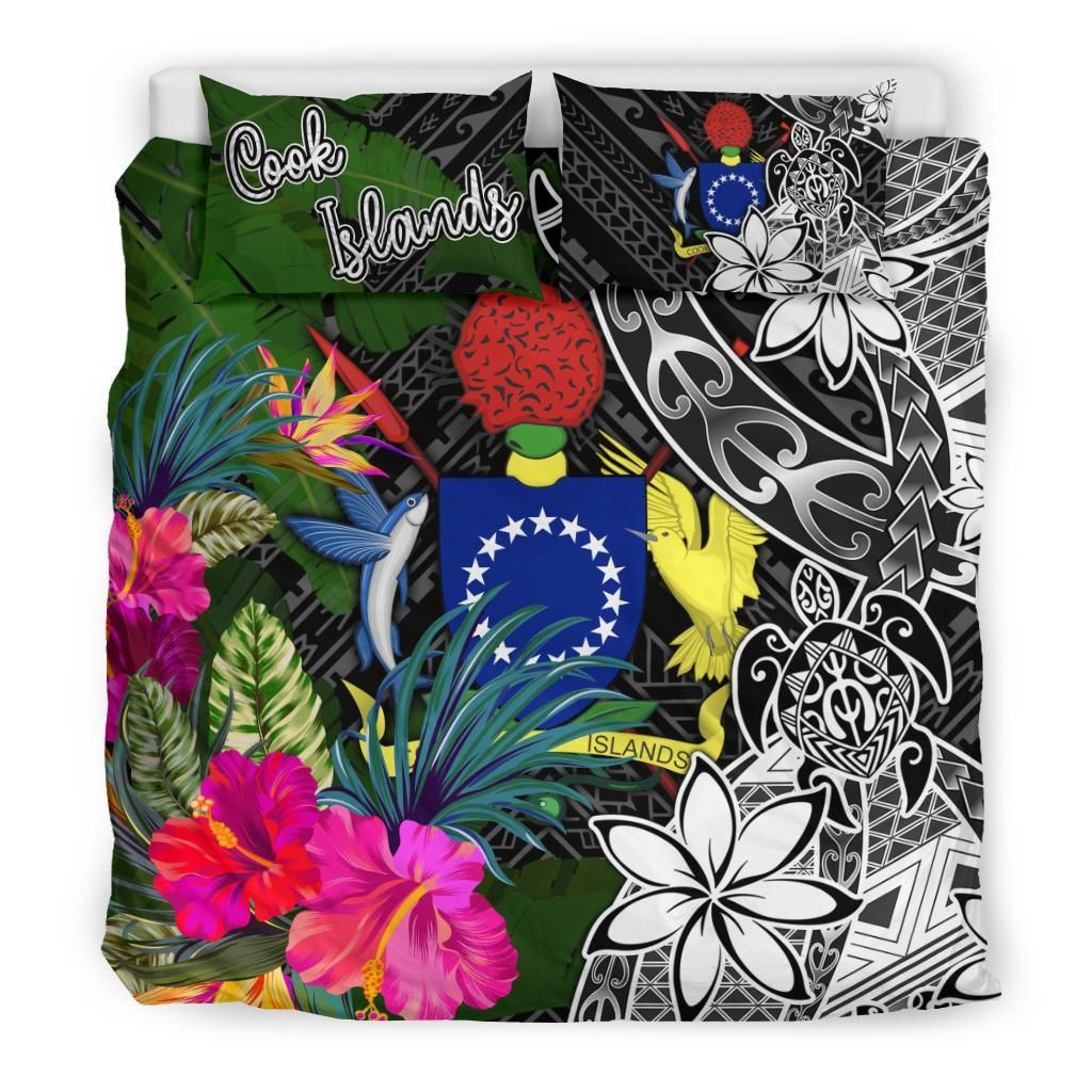 Cook Islands Bedding Set - Turtle Plumeria Banana Leaf