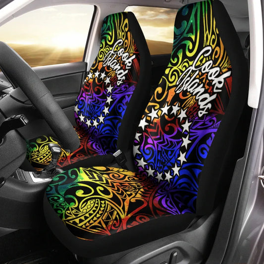 Cook Islands Car Seat Covers - Rainbow Polynesian Pattern