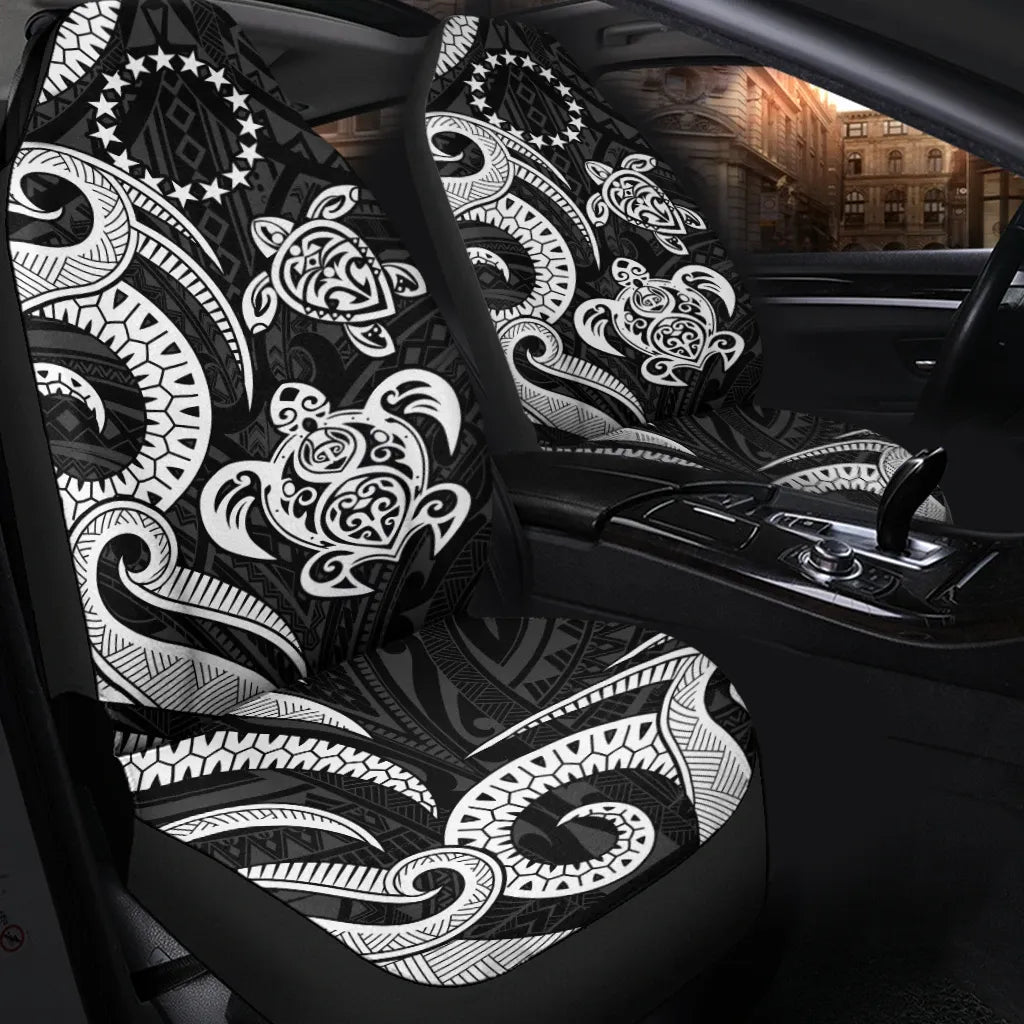 Cook Islands Car Seat Covers - White Tentacle Turtle