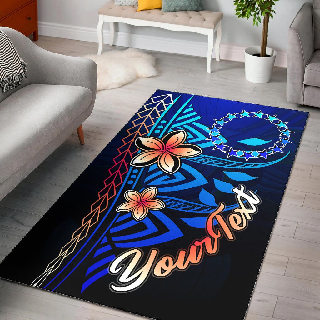 Cook Islandss Custom Personalised Area Rug - Vintage Tribal Mountain