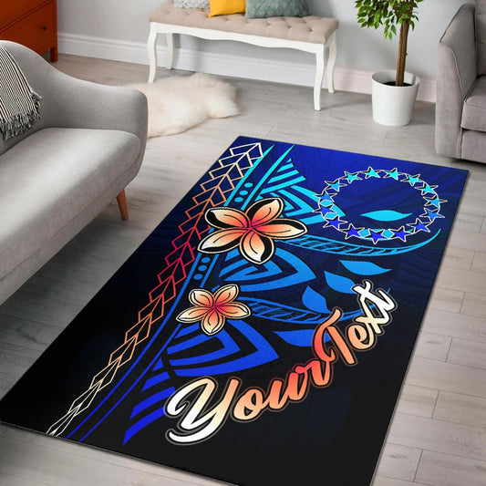 Cook Islandss Custom Personalised Area Rug - Vintage Tribal Mountain