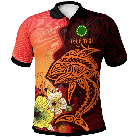 Cook Islands Custom Personalised Polo Shirt- Tribal Tuna Fish