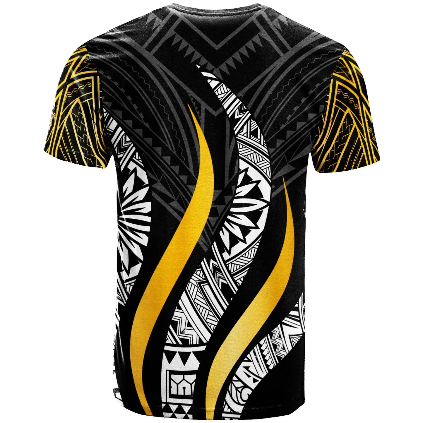 Cook Islands Custom Personalised T- Shirt - Cook Islands Strong Fire Pattern Gold