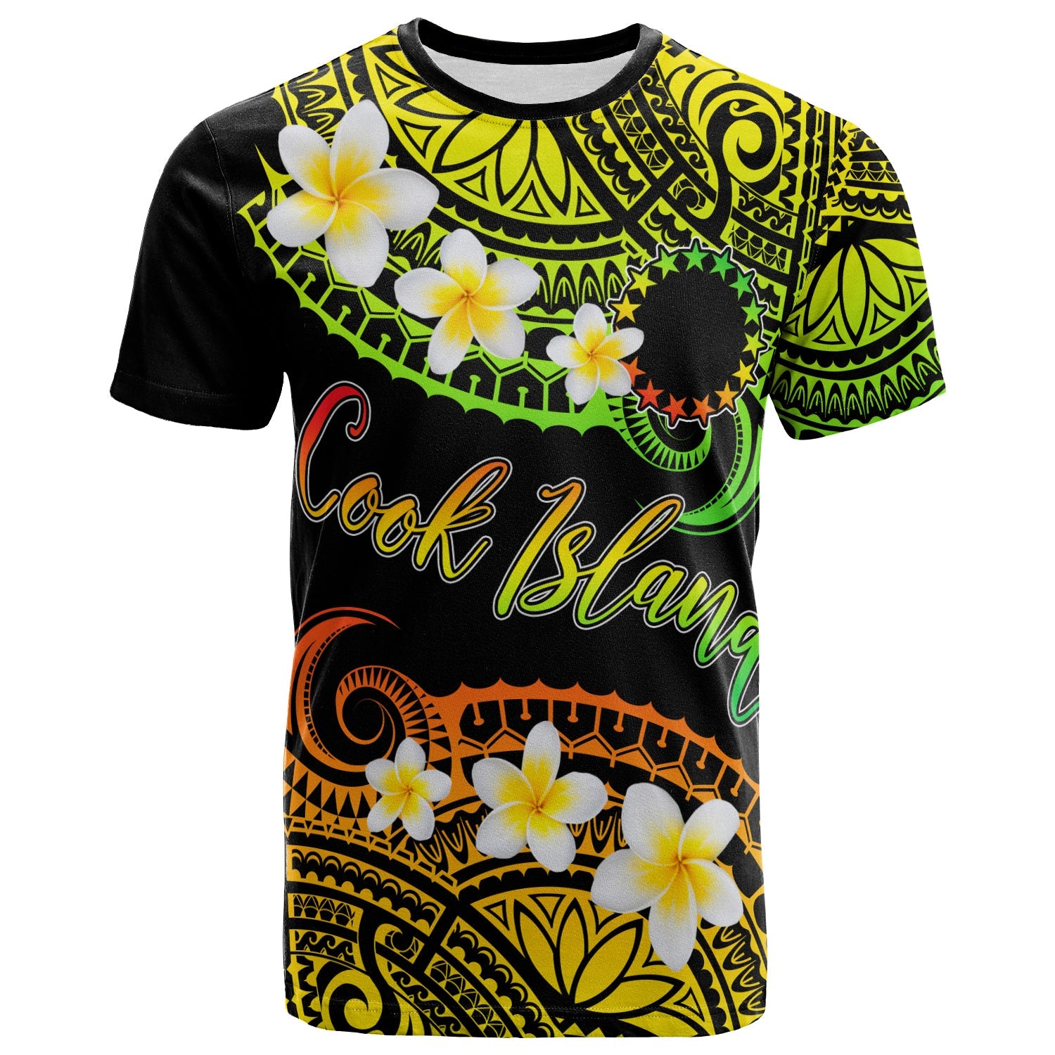 Cook Islands Custom Personalised T-Shirt - Plumeria Polynesian Vibe Reggae