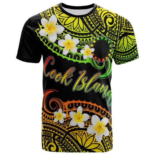 Cook Islands Custom Personalised T-Shirt - Plumeria Polynesian Vibe Reggae