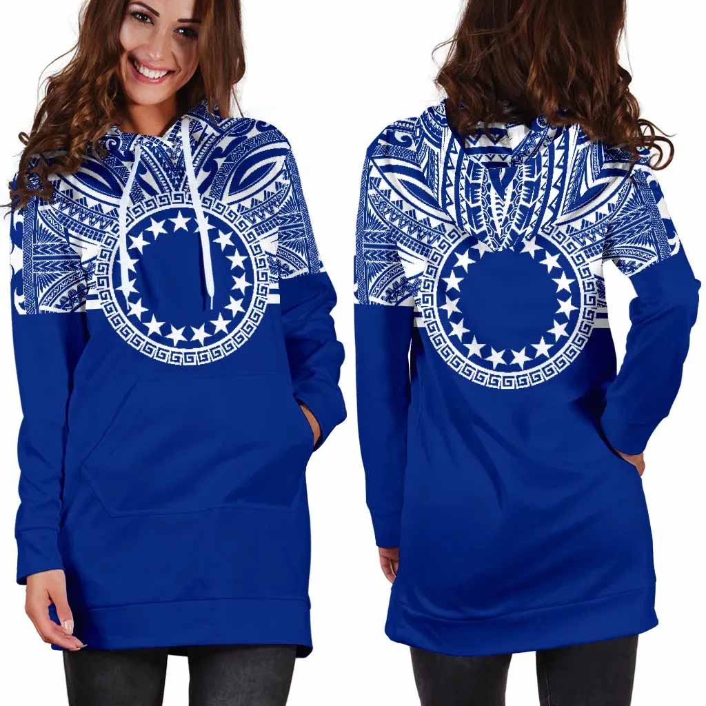 Cook Islands Female Hoodie Dress - Cook Islands Coat Of Arms Polynesian Flag Color