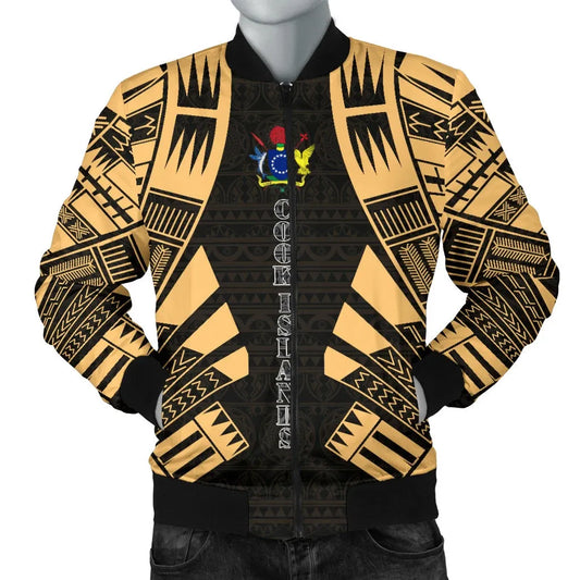 Cook Islands Bomber Jackets - Polynesian Tattoo Gold