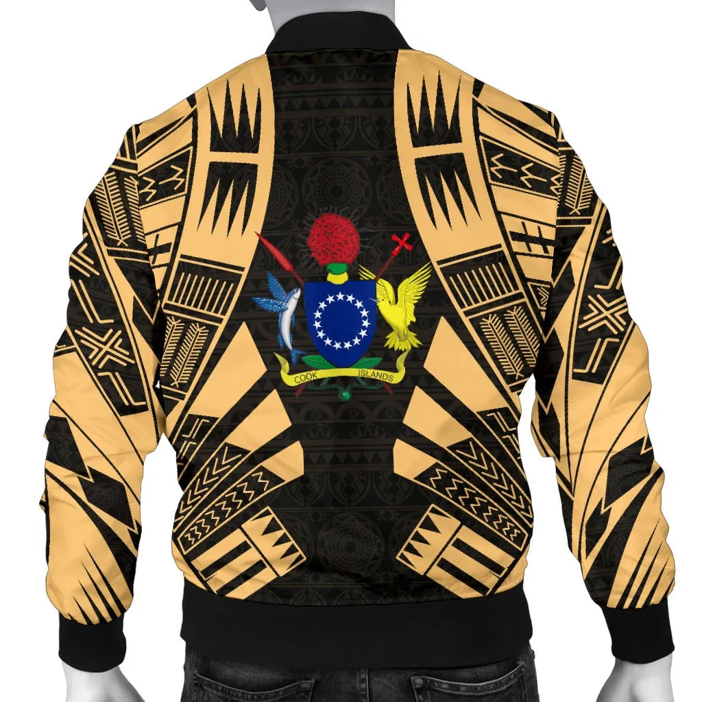 Cook Islands Bomber Jackets - Polynesian Tattoo Gold