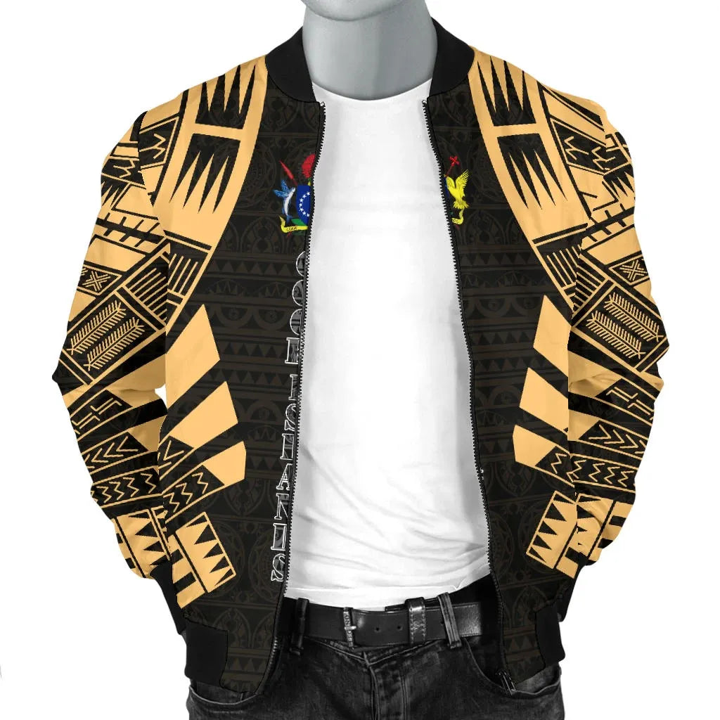 Cook Islands Bomber Jackets - Polynesian Tattoo Gold