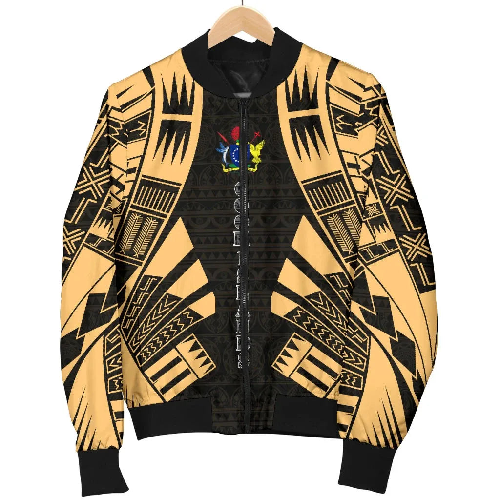 Cook Islands Bomber Jackets - Polynesian Tattoo Gold